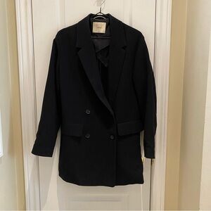 Aritzia Wilfred Cherrelle Black Double-Breasted Coat
